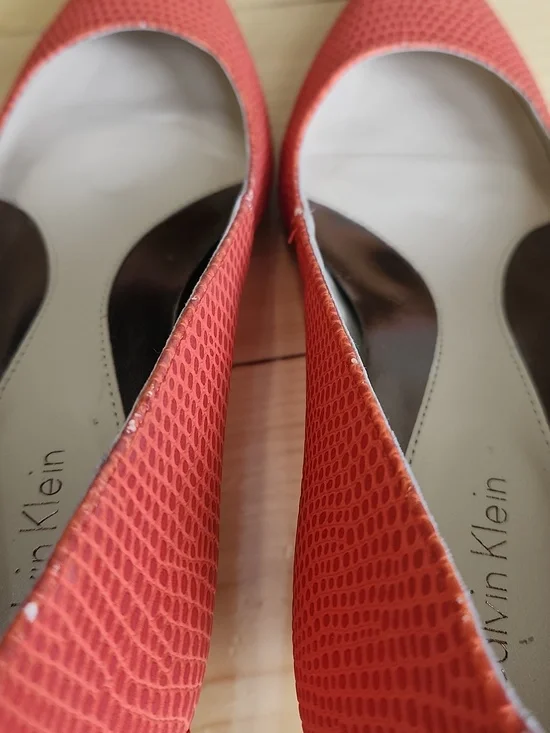 Calvin Klein Nicki Orange Kitten Heels 7 - Picture 10 of 16